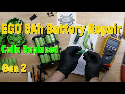 Видео: Ремонт EGO 5Ah Gen2 — замена ячеек
