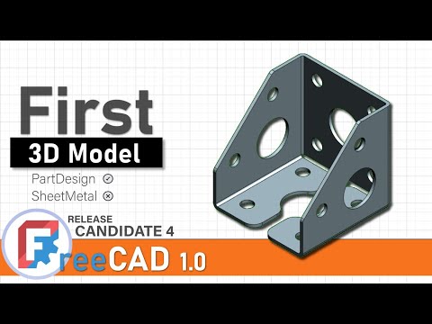 Видео: FreeCAD 1.0RC4 Первая 3D-модель с использованием верстака PartDesign