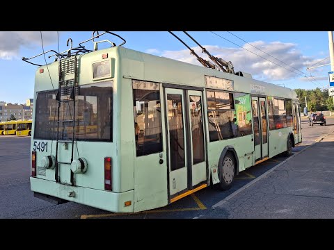Видео: Тралейбус Мінска АКСМ-321, парк. №5491, маршрут №67 (29.08.2025)