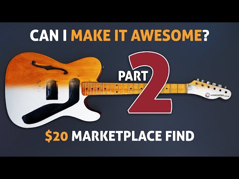 Видео: 20 долларов от Marketplace Wreck to Guitar Gem: Body Restoration Ep. 02