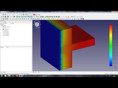 Видео: Стационарная теплопередача во FreeCAD FEM