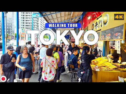 Видео: Токио ЯПОНИЯ - Внешний рыбный рынок Цукидзи 4K Walking Tour