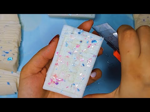 Видео: ASMR/Резка сухого белого мыла /Cutting of dry white soaps