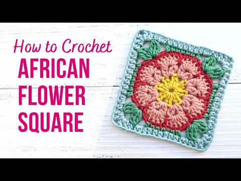 Видео: Как связать крючком африканский цветочный квадрат | ЛЕГКО | Условия США
