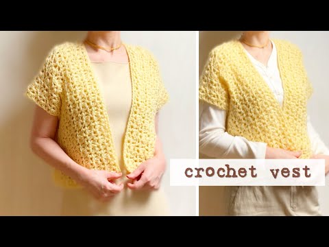 Видео: [Просто сшейте две детали вместе!] 】Как связать крючком простой жилет