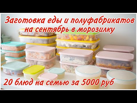 Видео: ЗАГОТОВКА ЕДЫ И ПОЛУФАБРИКАТОВ НА МЕСЯЦ СЕНТЯБРЬ В МОРОЗИЛКУ/ 20 БЛЮД НА СЕМЬЮ ЗА 5000РУБ