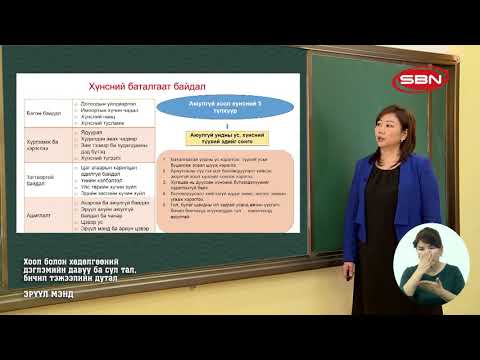 Видео: ЭРҮҮЛ МЭНД - ХООЛ БОЛОН ХӨДӨЛГӨӨНИЙ ДЭГЛЭМИЙН ДАВУУ БА СУЛ ТАЛ, БИЧИЛ ТЭЖЭЭЛИЙН ДУТАЛ