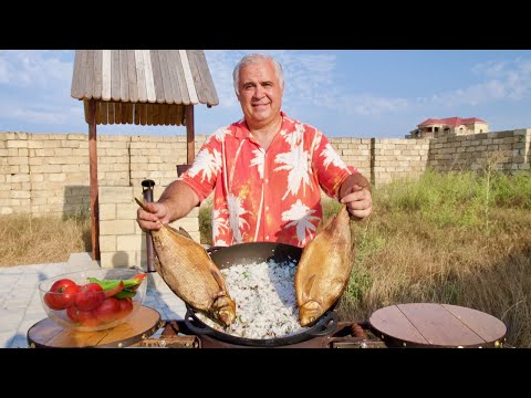 Видео: Азербайджанский плов с фасолью и копченным лещом. ENG SUB.