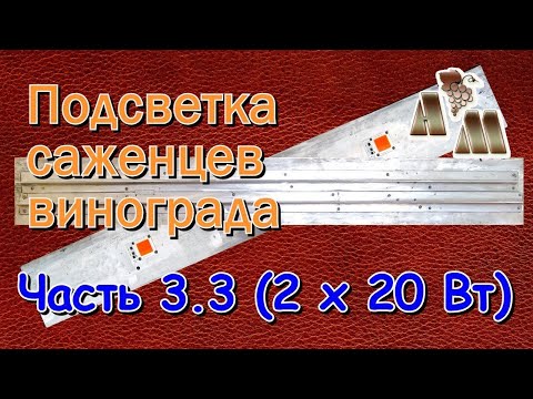 Видео: 🍇 Светодиодная подсветка саженцев винограда. Часть  3.3 - Светодиодные чипы (2 по 20 Вт)