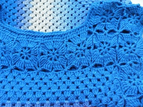 Видео: Жилет" Бабушкин квадрат" 2часть (Grandma squared waistcoat) (В №3)