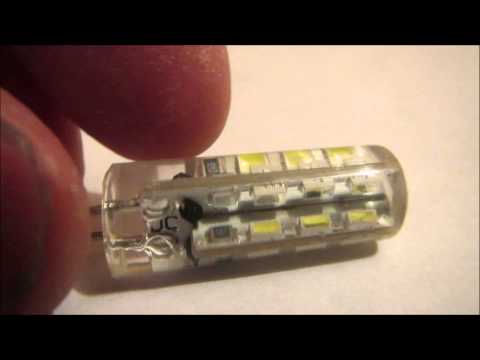 Видео: Лампа для люстры вместо галогенок Led lamp 12V  4G  1,5W? Silicone 24led 3014smd