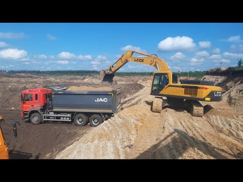 Видео: Новый экскаватор LGCE, работа в паре с экскаватором !