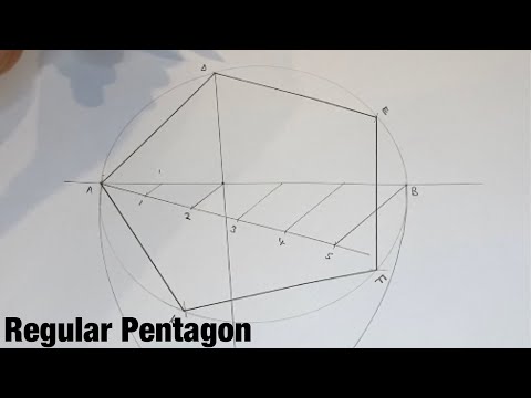 Видео: Как построить пятиугольник зная диаметр.