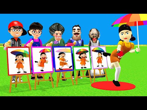 Видео: Scary Teacher 3D против игры Squid Модель для рисования Squid Girl Style Nice or Error 5 Times Ch...