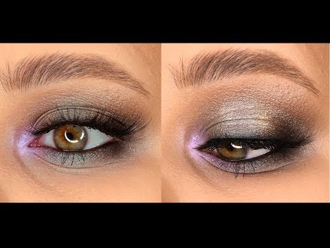 Видео: Сияющий смоки, вечерний макияж с пигментами