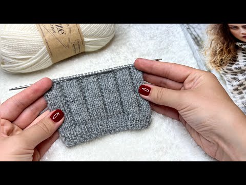 Видео: КАК СТИЛЬНО МОЖНО СКОМБИНИРОВАТЬ УЗОР РИС И ЛИЦЕВУЮ ГЛАДЬ | ПРОСТОЙ РЕЛЬЕФНЫЙ УЗОР СПИЦАМИ