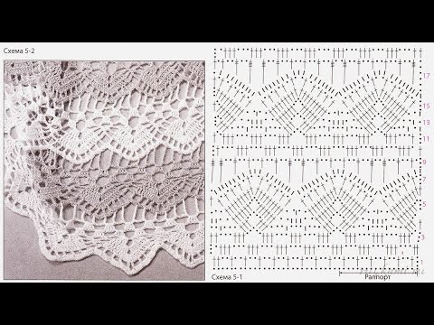 Видео: Ажурные узоры крючком  Узор «На гребне волны»  Кайма крючком для отделки  Урок 194