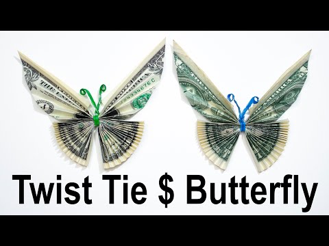 Видео: Оригами-бабочка за 2 доллара. Как сложить долларовые купюры в виде бабочки