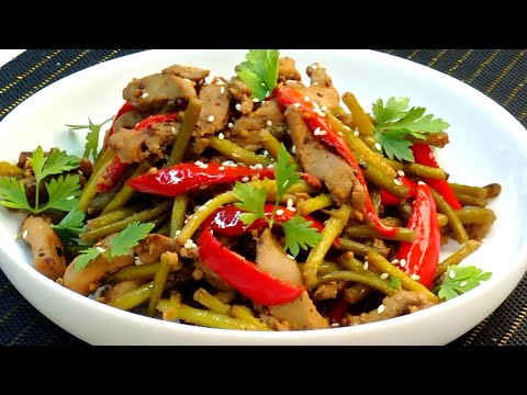 Видео: ЧЕСНОЧНЫЕ СТРЕЛКИ с МЯСОМ и СОЕВЫМ СОУСОМ.Готовим 15 минут.