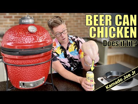 Видео: Курица в банке пива Kamado Joe Jr... Подойдёт? + картофель, приготовленный на курином жире