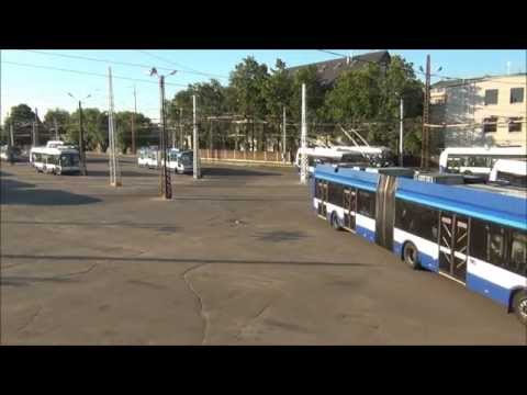 Видео: Троллейбус Рига, 1 парк выезжает на линию, 2014g 6x