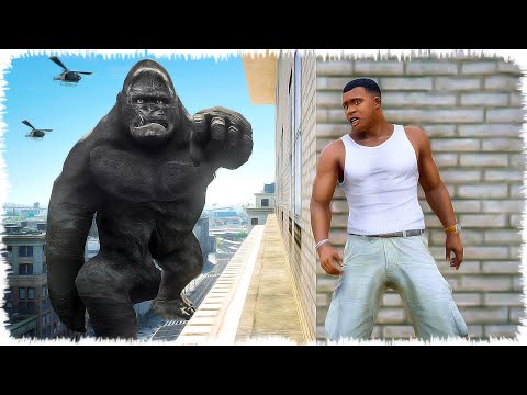 Видео: Үлкен Кинг Конг қалаға келді (GTA V)