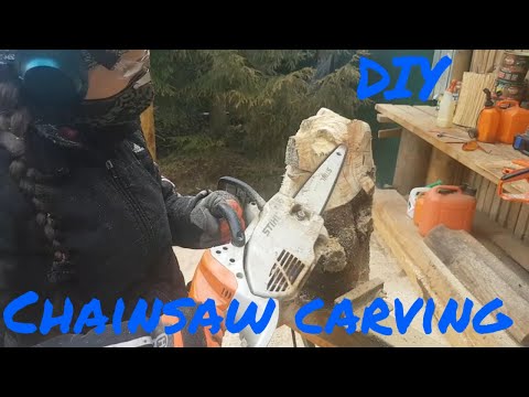 Видео: Мишка Резьба бензопилой Лена Карвинг #Chainsawcarving Bear in Log #diy
