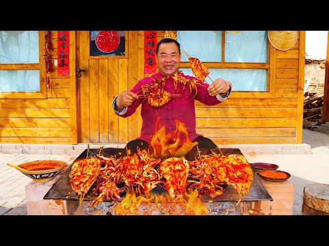 Видео: Огромный гриль с кальмаром на ручной Teppanyaki-тарелке!Лучший рецепт уличной еды!|Дядя Рураль Гурме
