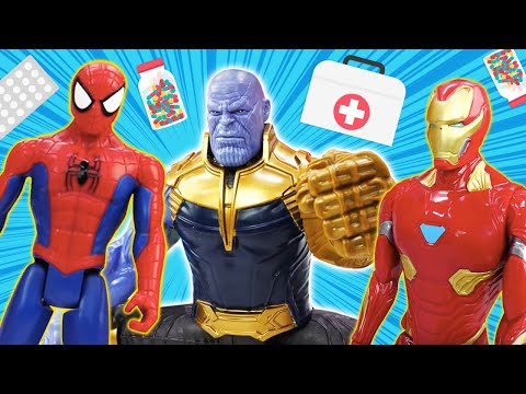 Видео: Доктор Ой и Супергерои марвел: Человек Паук, Танос и Железный человек в больнице игрушек! Сборник