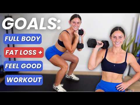 Видео: ЦЕЛИ: Тренировка всего тела, сжигание жира, хорошее самочувствие с гантелями || День 1 x Осенняя ...