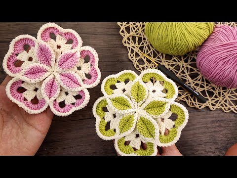 Видео: 🌸🌸 Декоративный цветок крючком (Урок вязания цветов крючком для начинающих)