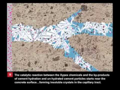 Видео: Видео описание принципа работы проникающей гидроизоляции Ксайпекс.