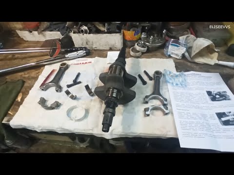 Видео: замена коренных вкладышей и сборка коленвала двигателя 2V91W CF moto X8