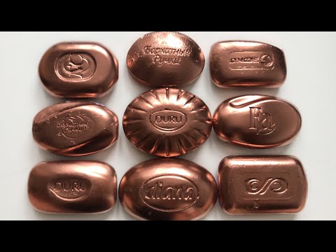 Видео: АСМР резка сухого крашенного мыла/ASMR copper colored soap cutting,satisfying video,dry soap cutting