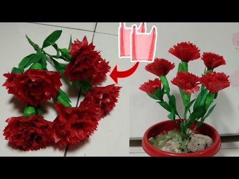 Видео: Как сделать гвоздики из полиэтиленовых пакетов | пластиковые идеи цветочных ремесел