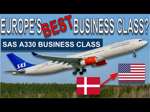 Видео: Перелет бизнес-классом на самолете SAS A330 из Копенгагена в Сан-Франциско