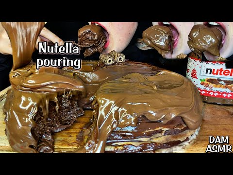 Видео: 🍫Nutella. Окончательный шоколад и лесной торт Lava Lava. Есть звуки. Десерт. Asmr