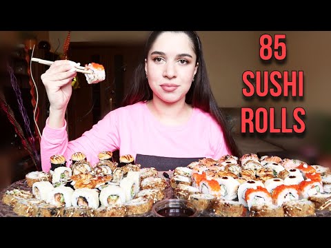 Видео: 85 СУШИ/РОЛЛОВ МУКБАНГ/ДЕТСКАЯ КОПИЛКА #AskFatima #asmr #mukbang