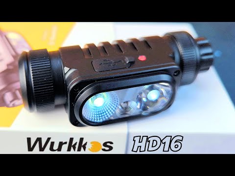 Видео: WURKKOS HD16 налобный фонарь с необычным дизайном. Обзор+тест в темноте.