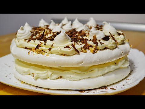 Видео: Торт Безе с Кремом "Пломбир" (Швейцарская меренга) Cake with Merenga and Cream Plombir