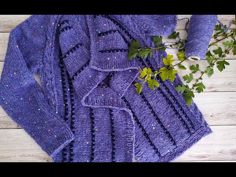 Видео: Кардиган спицами с ассиметричными полочками. Часть 4. Вяжем рукава.