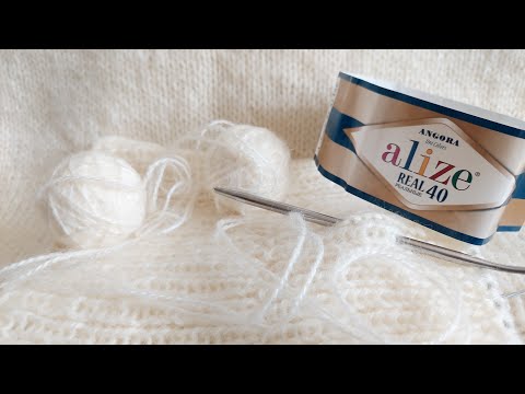 Видео: Вязание спицами.Шапка из ангоры спицами #вязаниеспицами