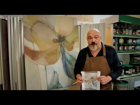 Видео: Имитация акварельной техники на стене или холсте!