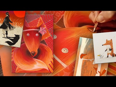 Видео: Стилизация животных: рисуем лису. Яркий осенний образ. Видео-занятие по графике