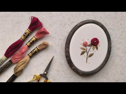 Видео: Минималистичная ручная вышивка | Паутинная роза и листовой шов