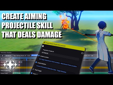 Видео: Как создать навык «Прицеливание снаряда», наносящий урон, в стране чудес Милиастры | Учебное посо...