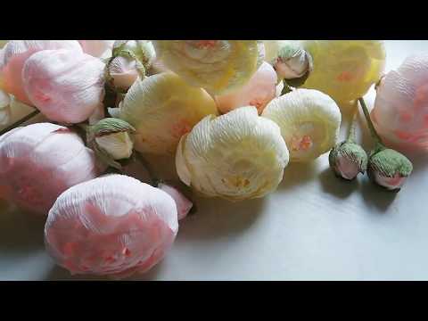 Видео: Пион из гофрированной бумаги! Пион с конфетой!