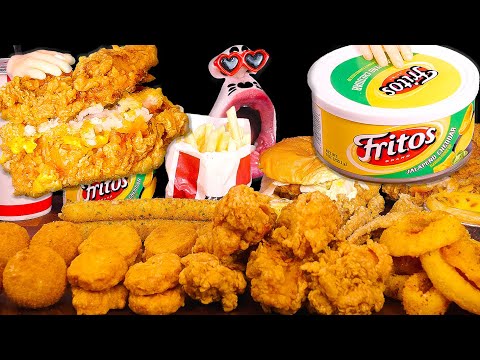 Видео: Режим вечеринки KFC включен! 🍗🍔✨ ASMR Mukbang Eating Show :)