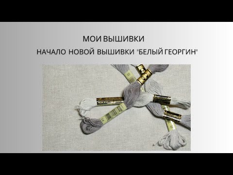 Видео: 18. Начало новой вышивки "Белый георгин"