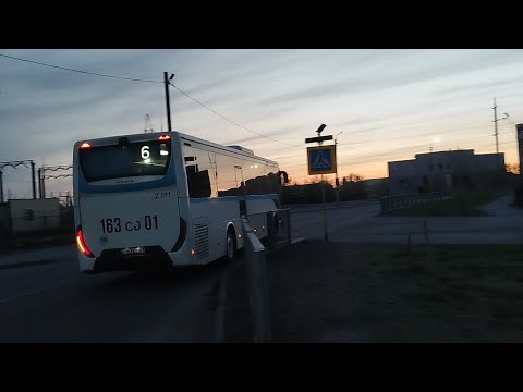 Видео: Астана. Z071 Iveco Crossway 13m PRO вечерний маршрут 6ка